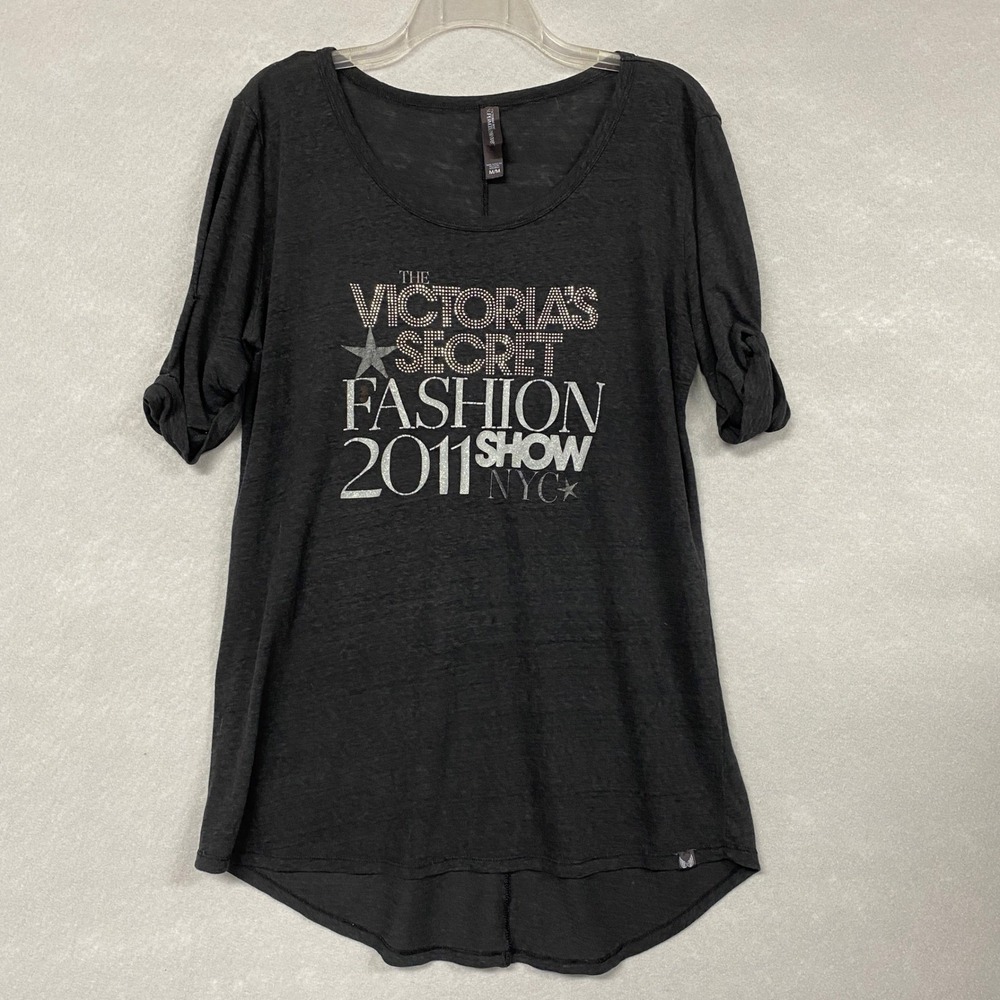 Victoria's Secret Women M T-Shirt Gray 2011 Fashion Show NYC Rare Graphic Tee